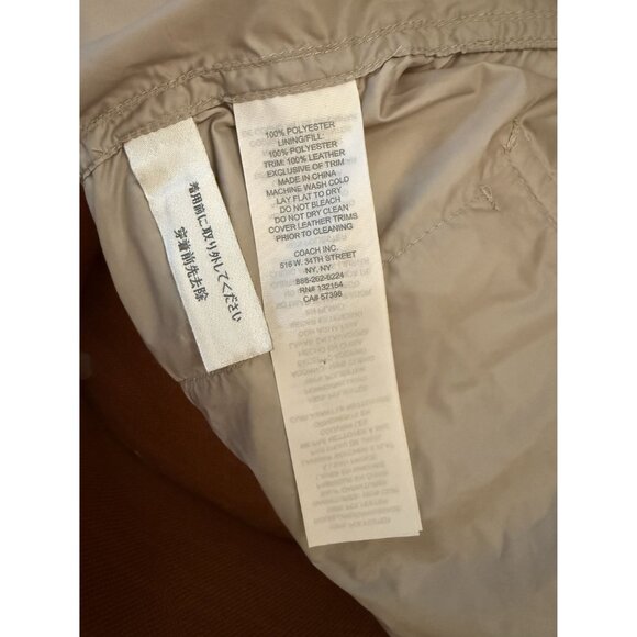 NEW Coach Utility Lightweight Quilted Softshell Jacket Tan Women's Size S [jb] - Picture 9 of 9